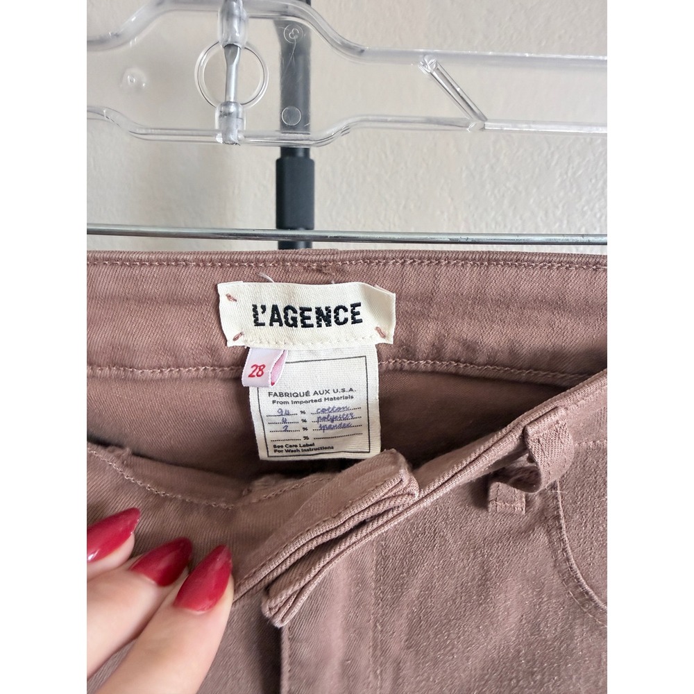 L'AGENCE Margot High Rise Skinny Jeans Dusty Rose Mauve Size 28 Made in USA - Picture 2 of 7
